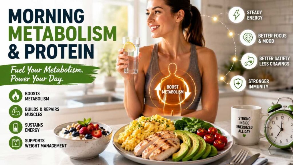 Fresh Greek yogurt bowl symbolizing a high protein breakfast for metabolic support