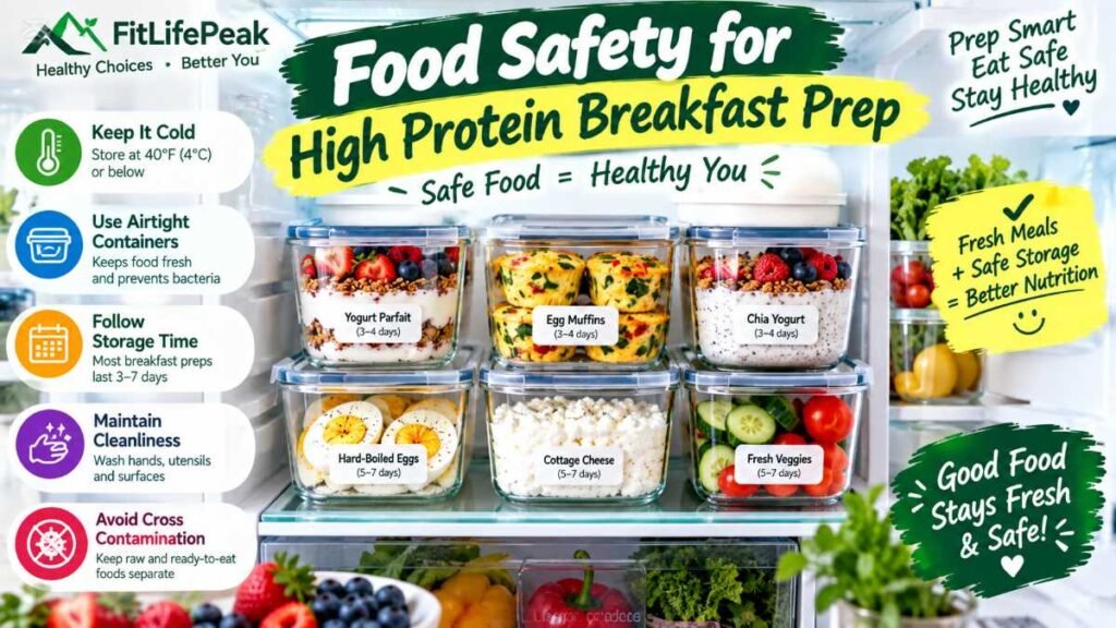 Storing prepped meals safely for a high protein breakfast routine