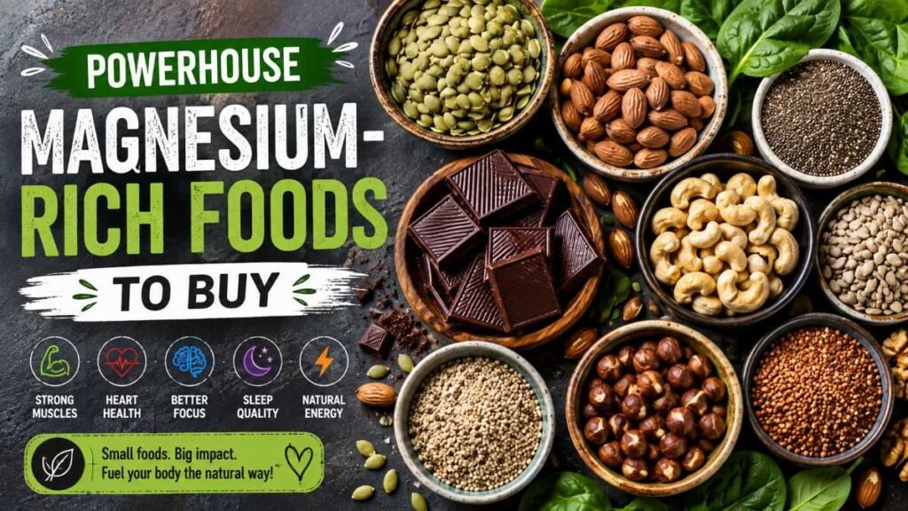Ten essential magnesium-rich foods ready for your grocery cart