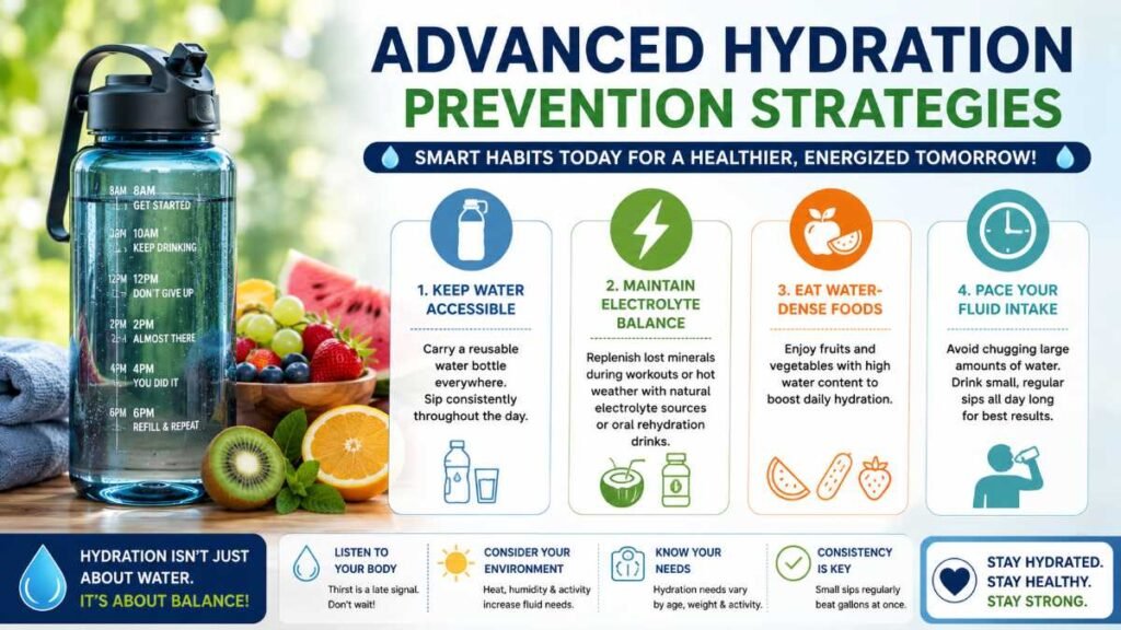 Reusable water bottle for preventing 10 signs of dehydration