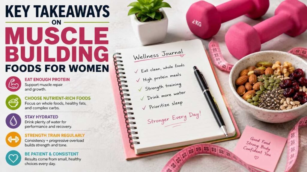 Fitness tools, reference notes, and healthy muscle building foods for women.