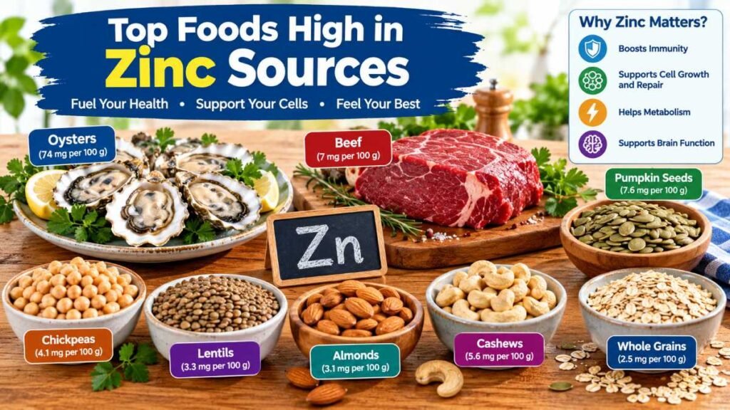 Nutrient-dense animal and plant sources of essential dietary zinc