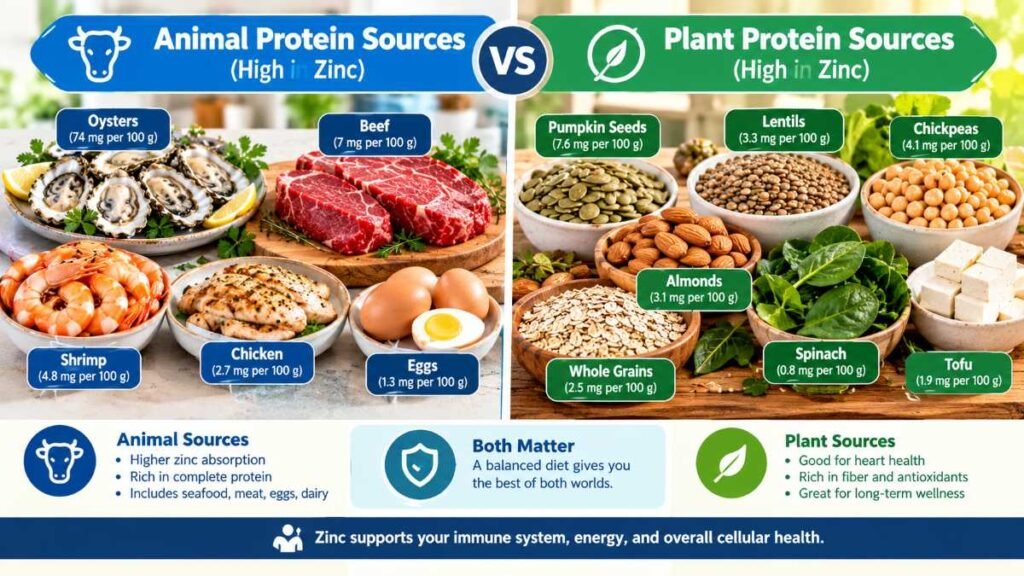 Comparing bioavailability in foods high in zinc