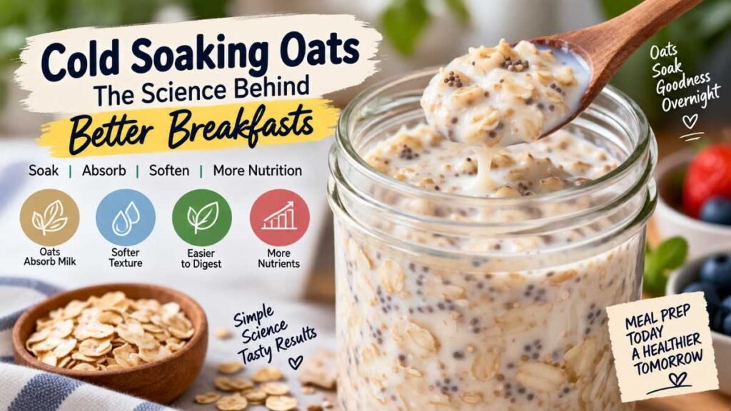 Science of cold soaking oats in liquid for overnight oats recipe