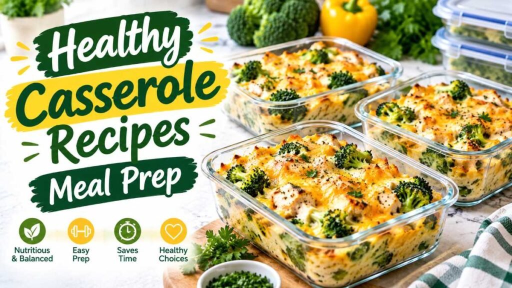 Meal prep meal featuring light healthy casserole recipes portions