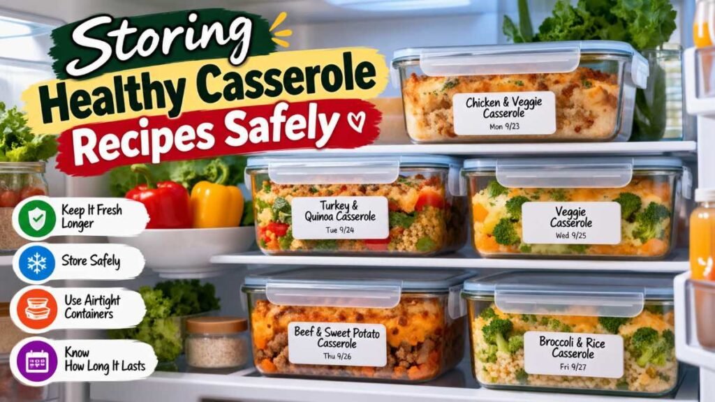 Proper food safety storage for healthy casserole recipes leftovers