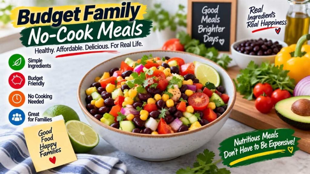 Affordable family dinner ideas using budget-friendly no-cook meals