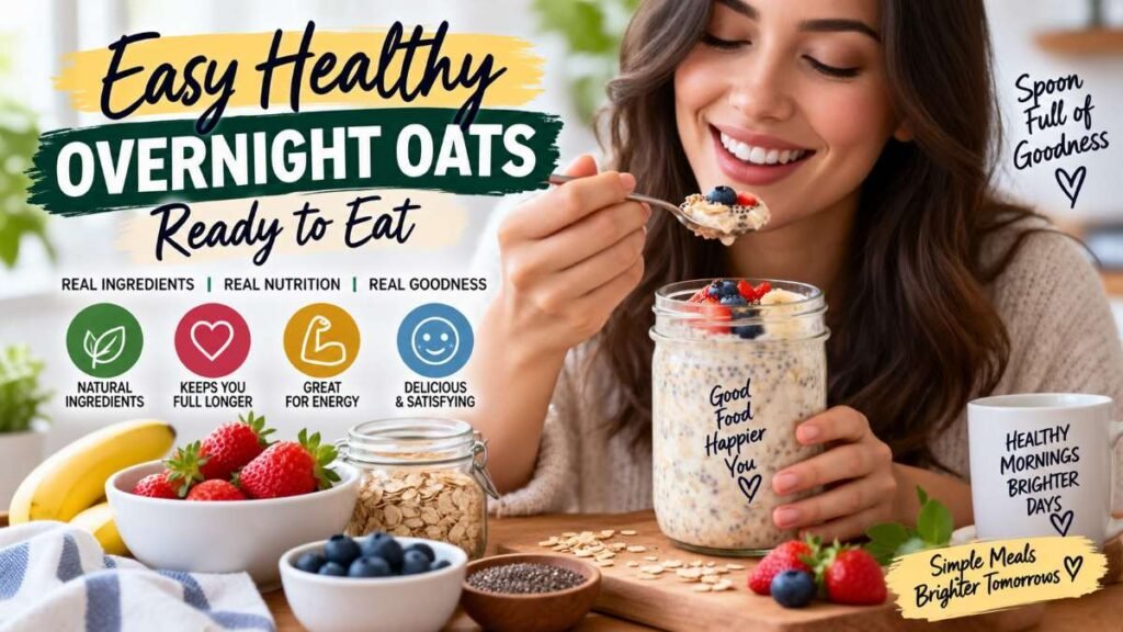Delicious homemade overnight oats recipe ready for morning breakfast