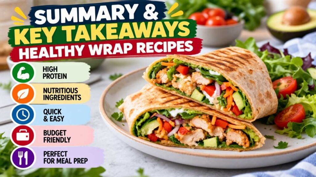 Toasted high-protein whole-wheat wrap cut in half ready to eat for healthy wrap recipes