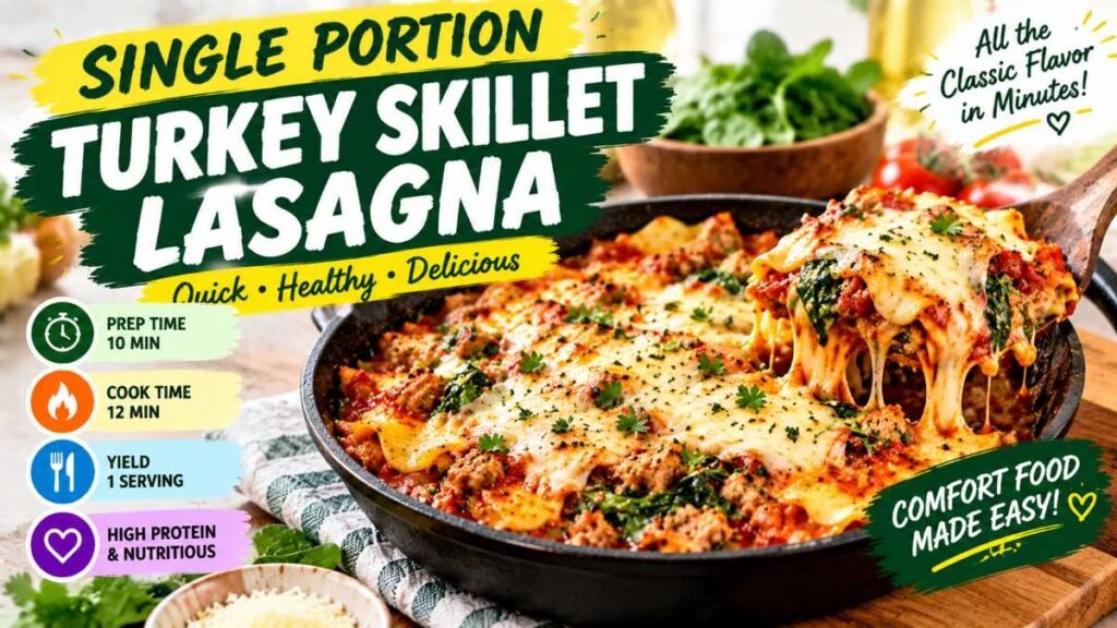 Cheesy turkey skillet lasagna made for healthy dinner recipes for one